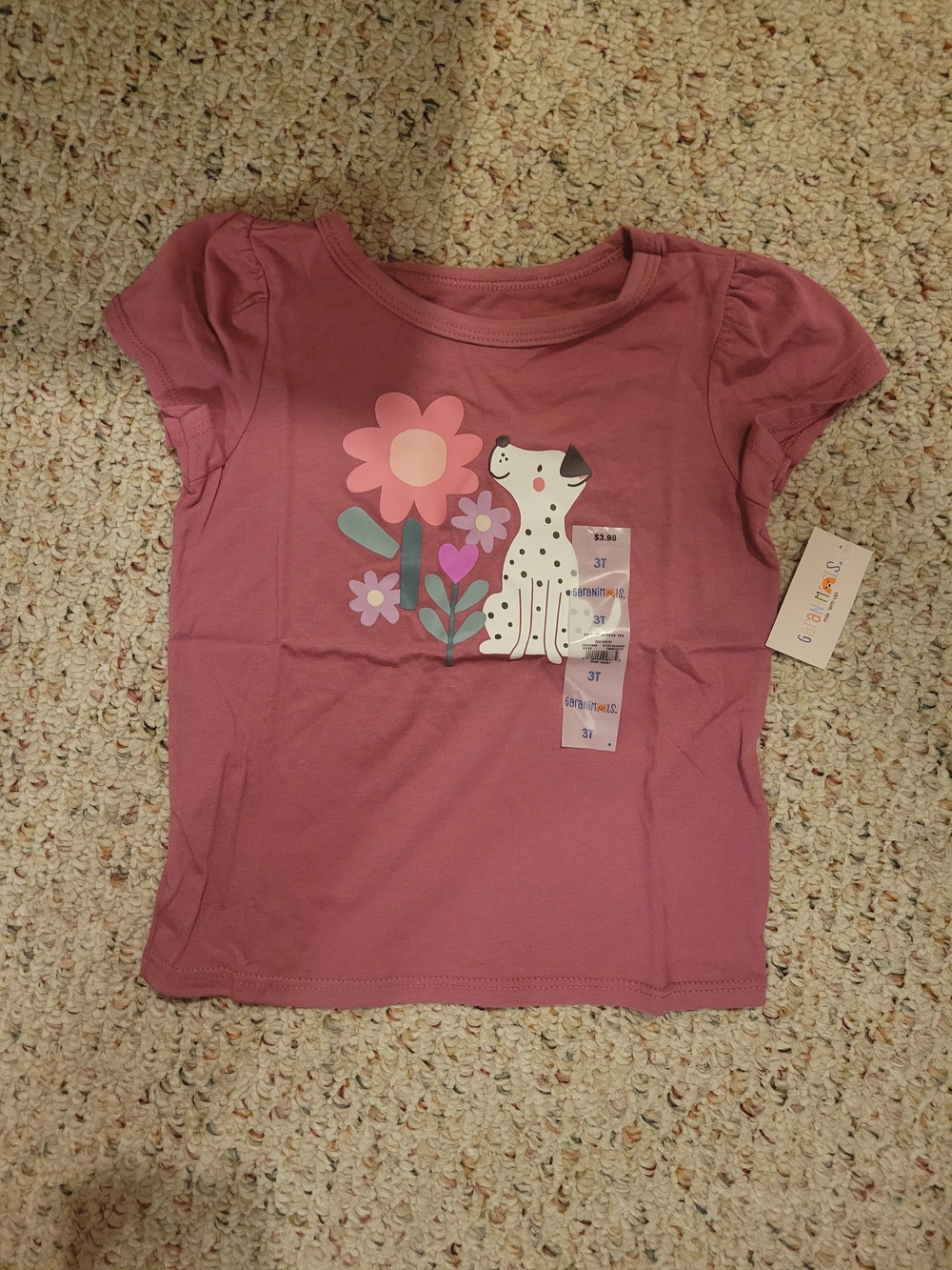 Garanimals Mauve Pink Dalmatian & Floral Short Sleeve Tee - Picture 4 of 5